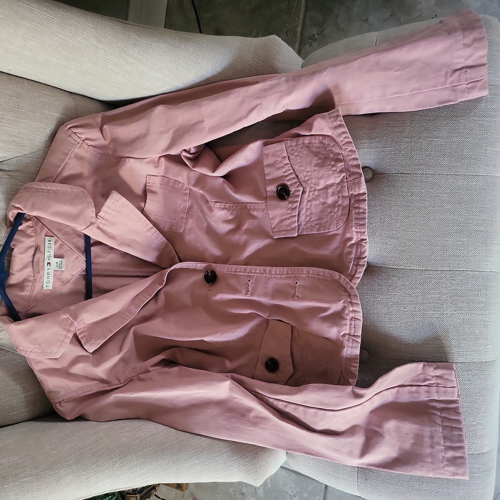 Dusty Pink Tommy Hilfiger L/G cropped jacket like new